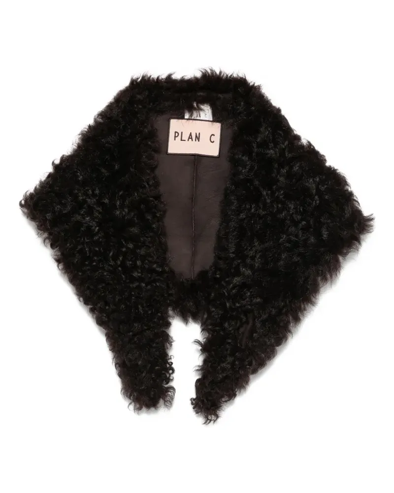 PLAN C curly shearling scarf - Braun Braun