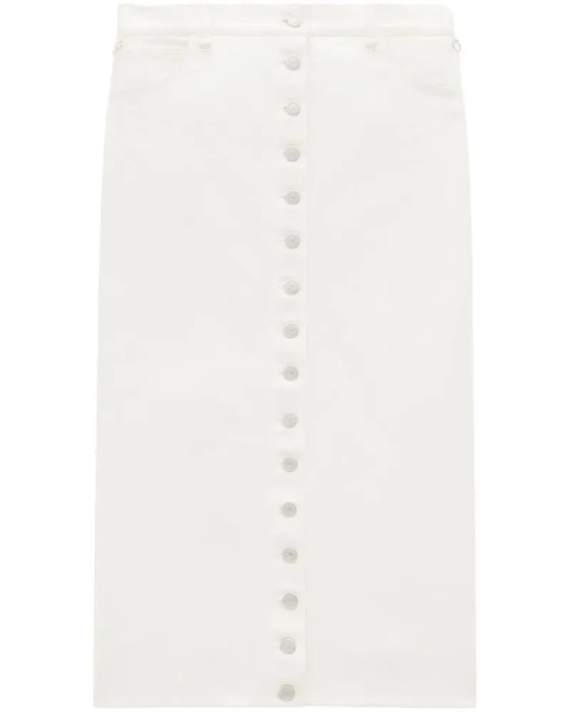 Courrèges Tief sitzender Jeans-Minirock - Weiß Weiß