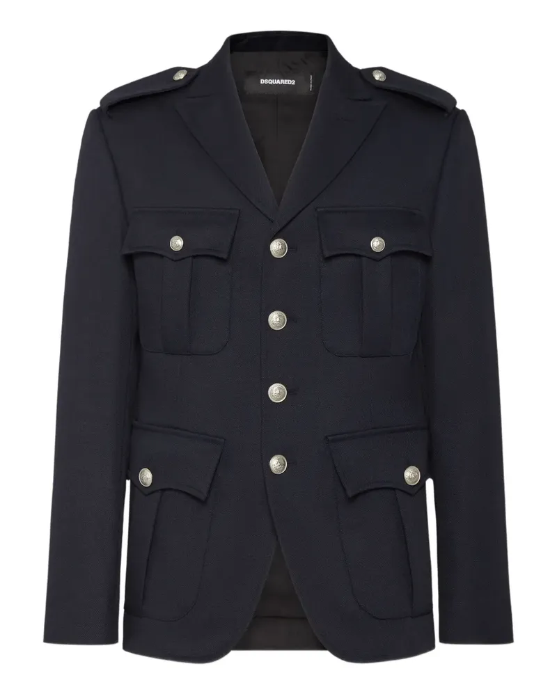 Dsquared2 Sakko mit Schulterklappen - Schwarz Schwarz