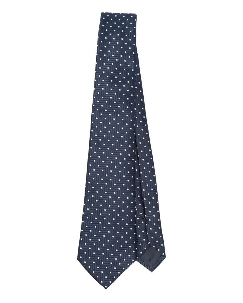 Giorgio Armani Seidenkrawatte mit Fischgrätenmuster - Blau Blau
