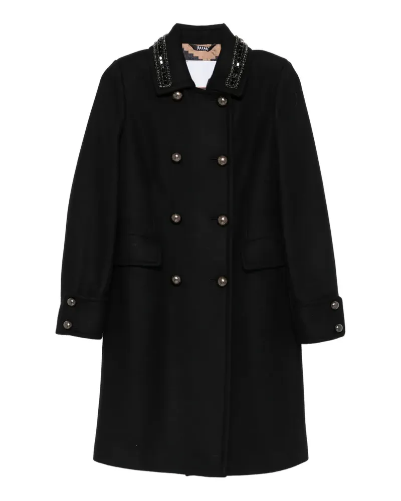 Bazar Deluxe bead-embellished double-breasted coat - Schwarz Schwarz