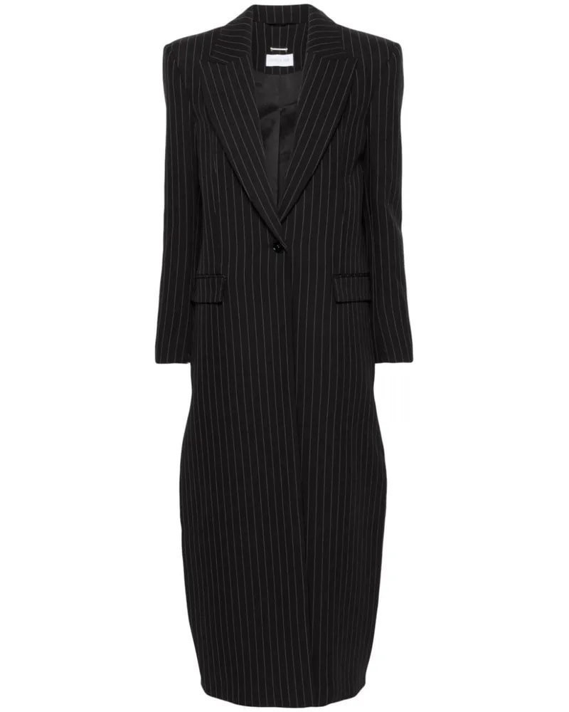 Patrizia Pepe Flanell-Mantel mit Nadelstreifen - Schwarz Schwarz