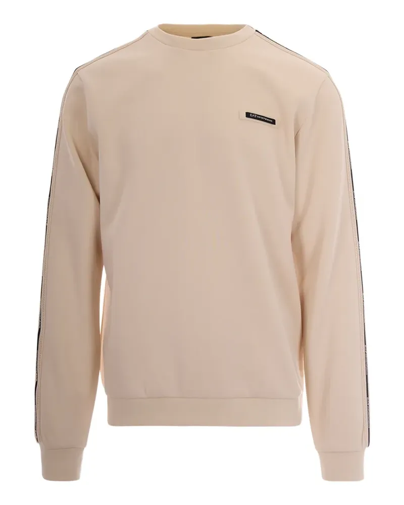 EA7 logo-patch sleeve-tape sweater - Nude Nude