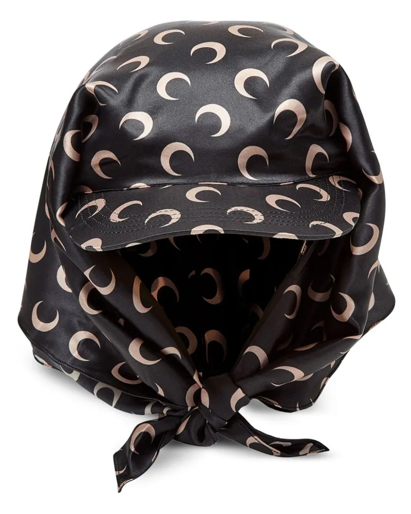 Marine Serre Crescent Moon Baseballkappe aus Seide - Schwarz Schwarz