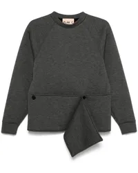 PLAN C Sweatshirt mit Knopfdetail Grau