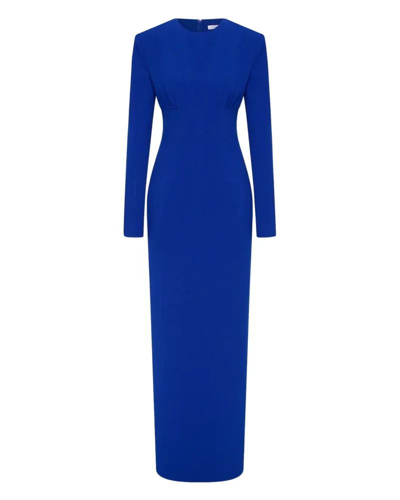Rachel Gilbert Langes Dover Kleid mit gepolsterten Schultern - Blau Blau