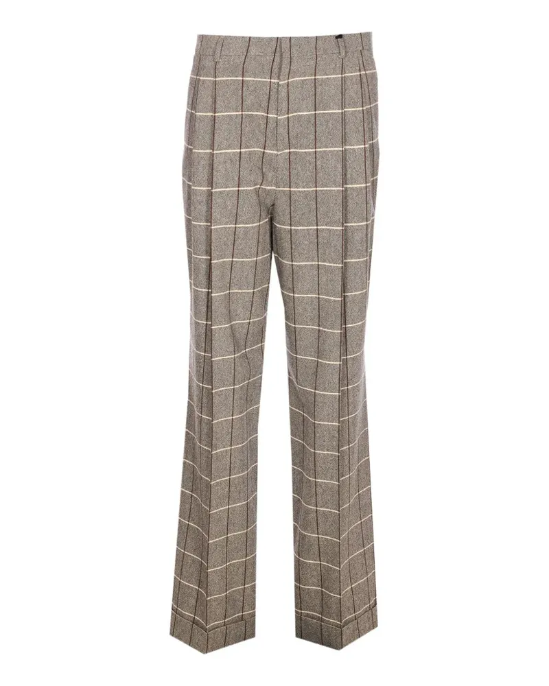 Valentino Garavani check cuffed trousers - Grau Grau