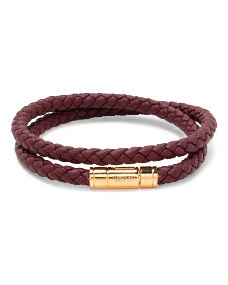 Tom Ford Röhrenförmiges Lederarmband - Braun Braun