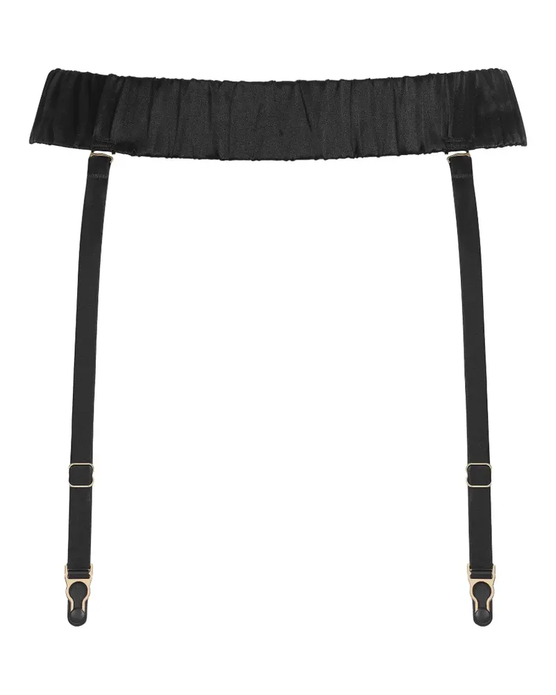 Maison Close Gesmokter Strumpfhalter - Schwarz Schwarz