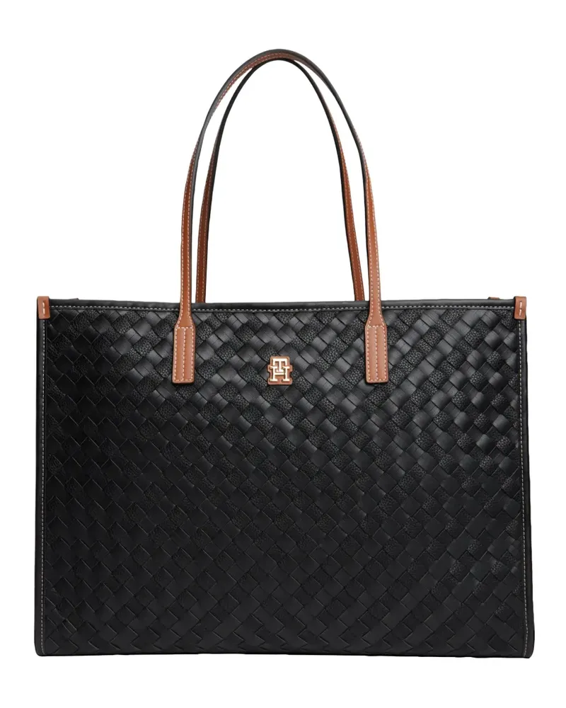 Tommy Hilfiger City TH woven-design tote bag - Schwarz Schwarz