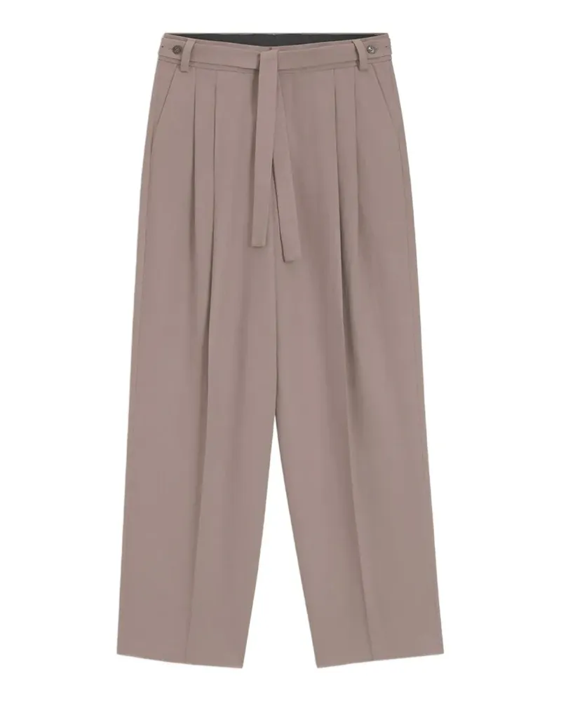 HUGO BOSS belted pleated trousers - Braun Braun