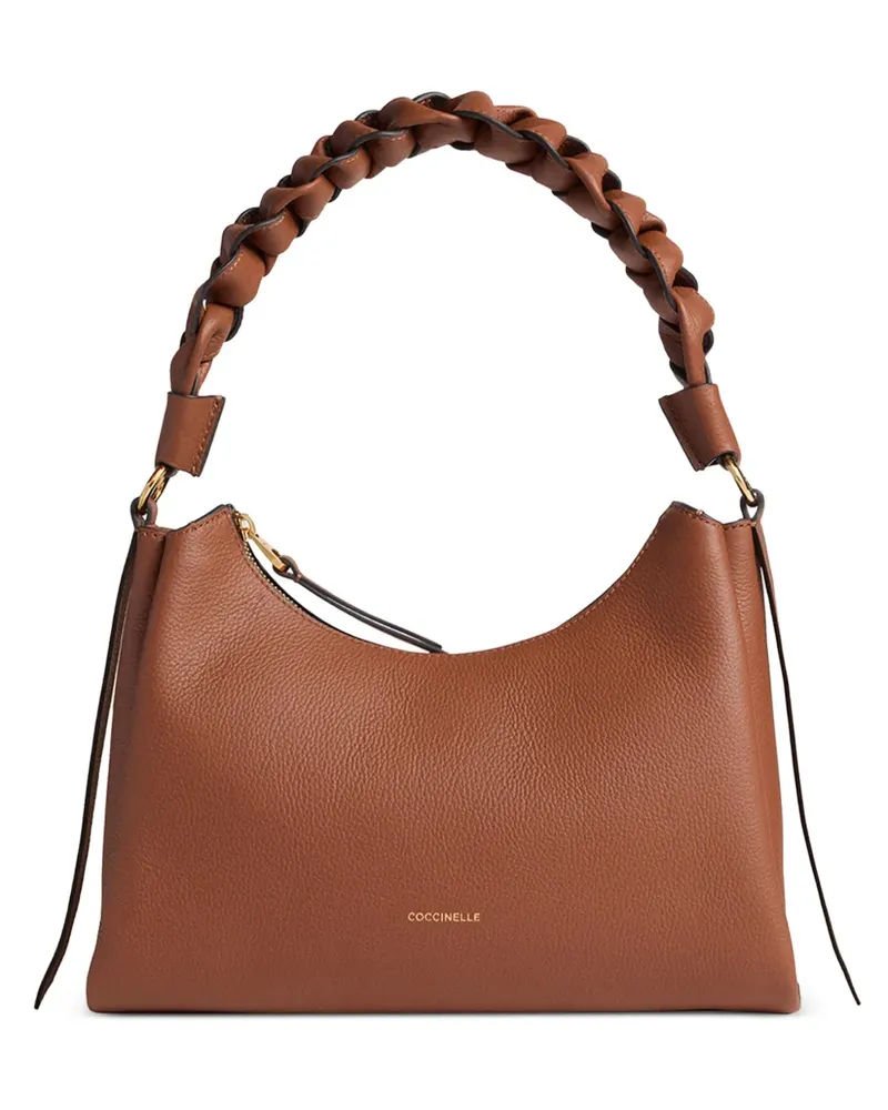Coccinelle Kleine Boheme Schultertasche mit Flechtriemen - Braun Braun
