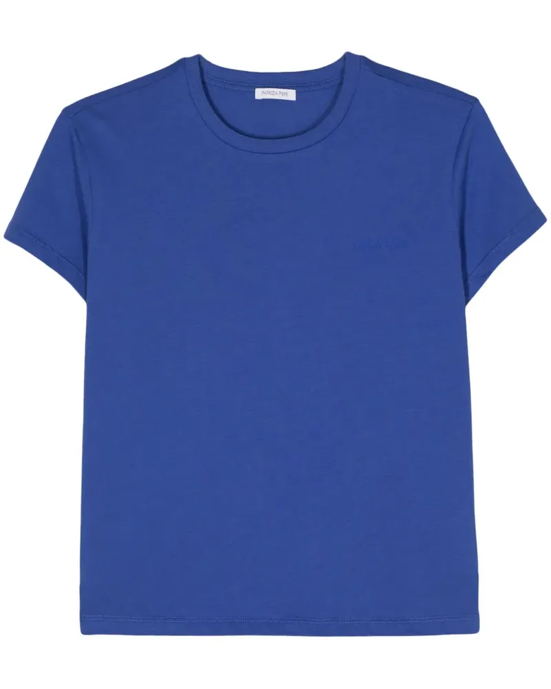 Patrizia Pepe T-Shirt mit gummiertem Logo - Blau Blau