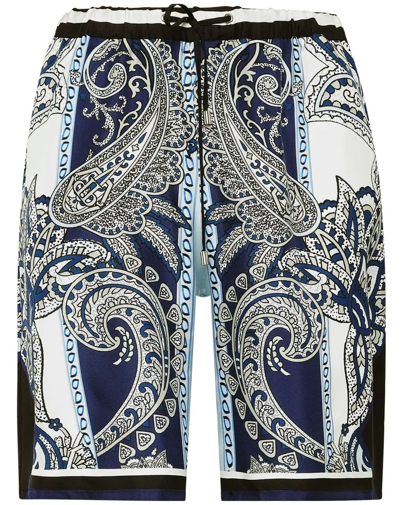 Philipp Plein Shorts aus Seide mit Paisley-Print - Weiß Weiß