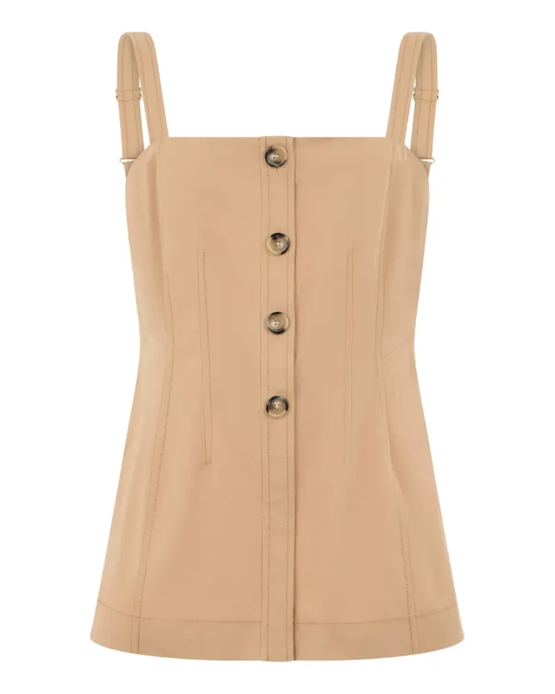 Veronica Beard button-down panelled sleeeveless top - Nude Nude