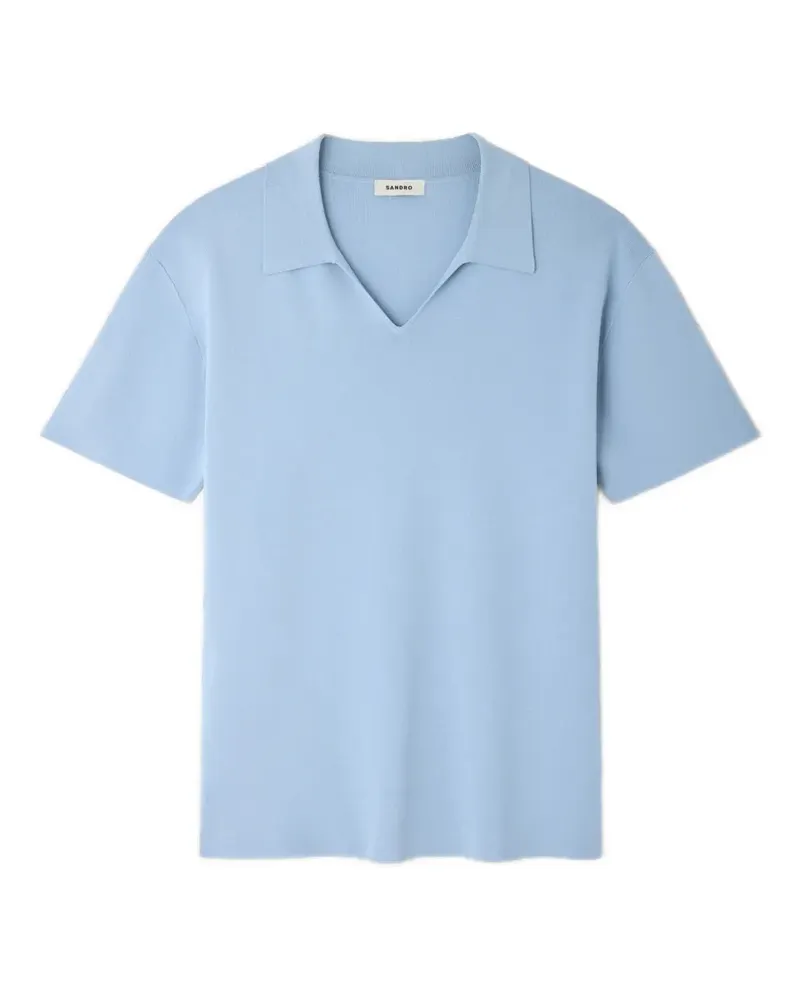 Sandro T-Shirt mit V-Ausschnitt - Blau Blau