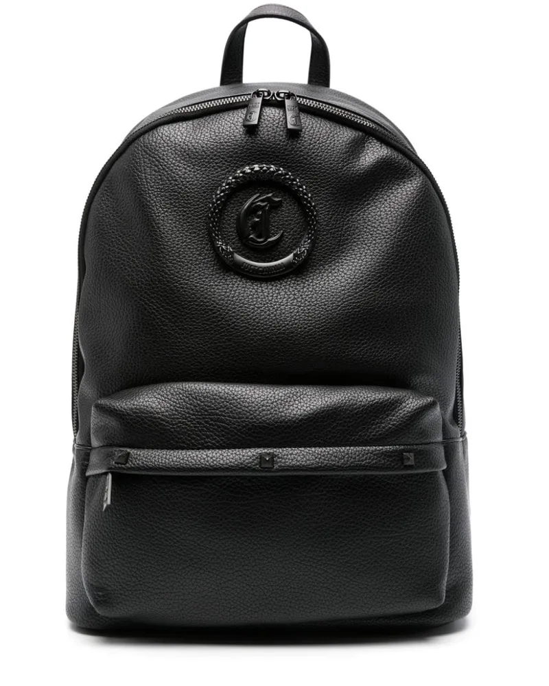 Just Cavalli Rucksack mit Logo-Schild - Schwarz Schwarz