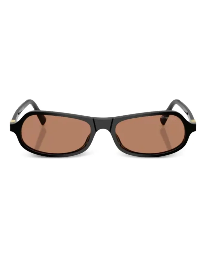 Miu Miu Sonnenbrille mit Logo - Schwarz Schwarz