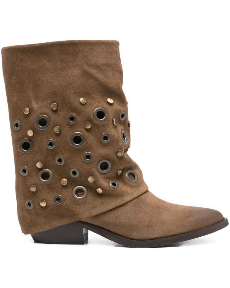 Julie Dee Stiefel mit Ösendetail 45mm - Braun Braun