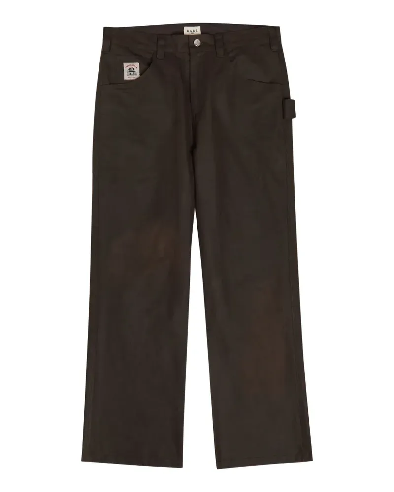 BODE patch-pocket trousers - Braun Braun