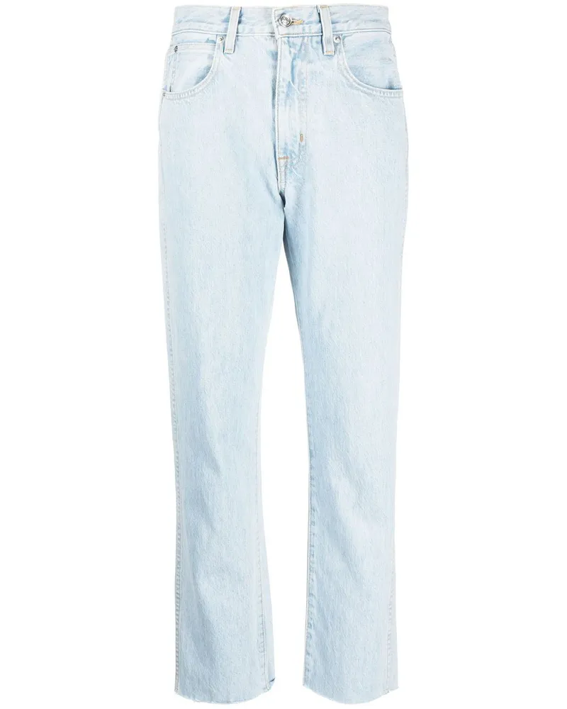 SLVRLAKE Halbhohe Straight-Leg-Jeans Blau