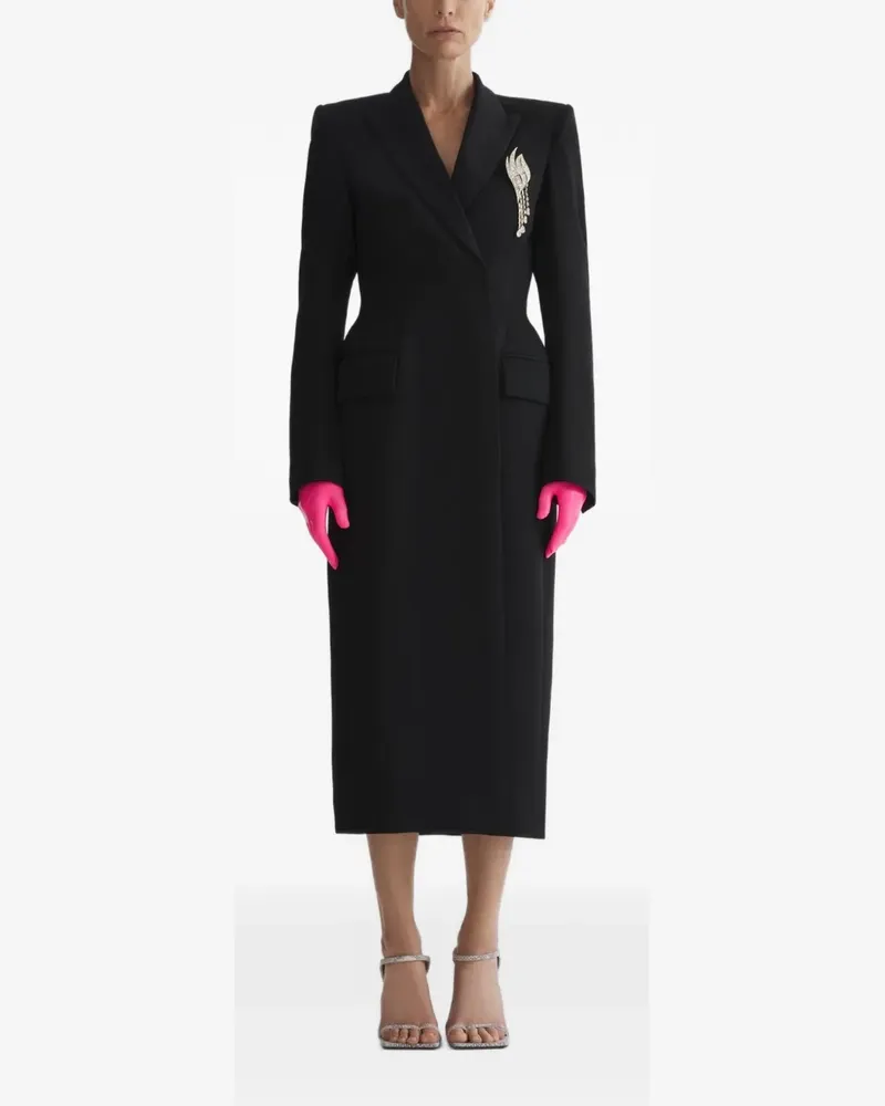 Thierry Mugler Mantel im Sanduhr-Design - Schwarz Schwarz