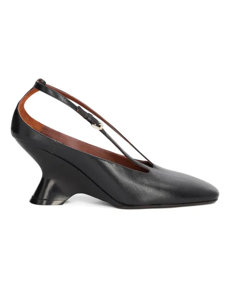 Dries van Noten Wedge-Pumps aus Leder - Schwarz Schwarz