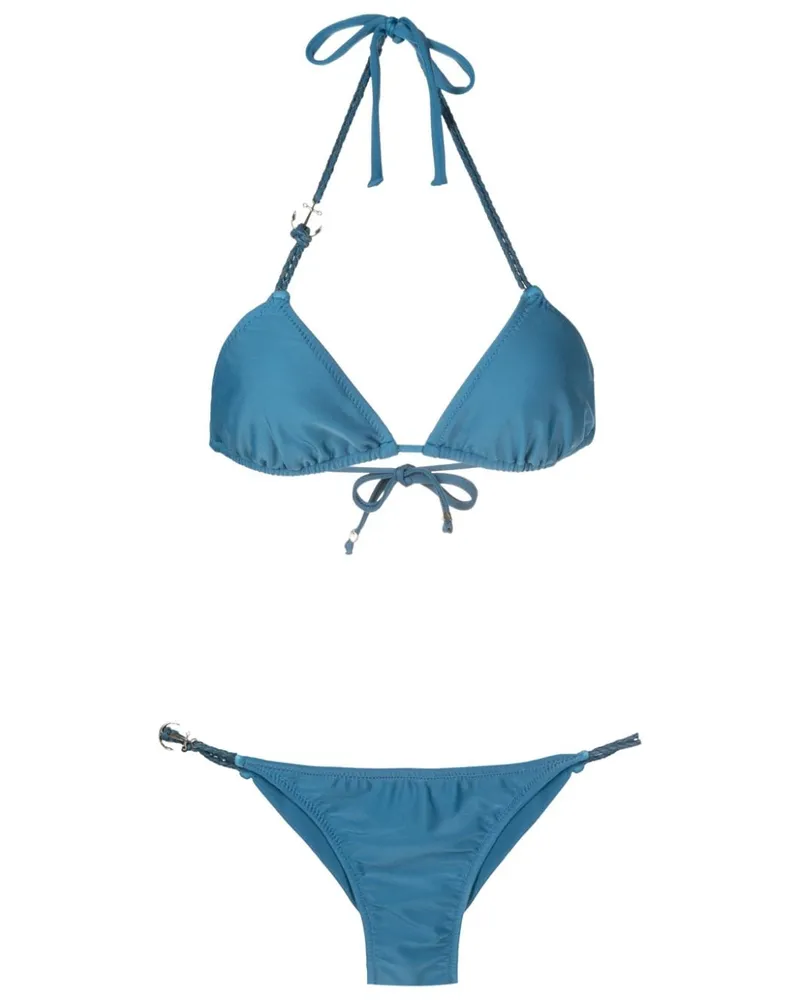 Amir Slama Triangel-Bikini mit Anker - Blau Blau