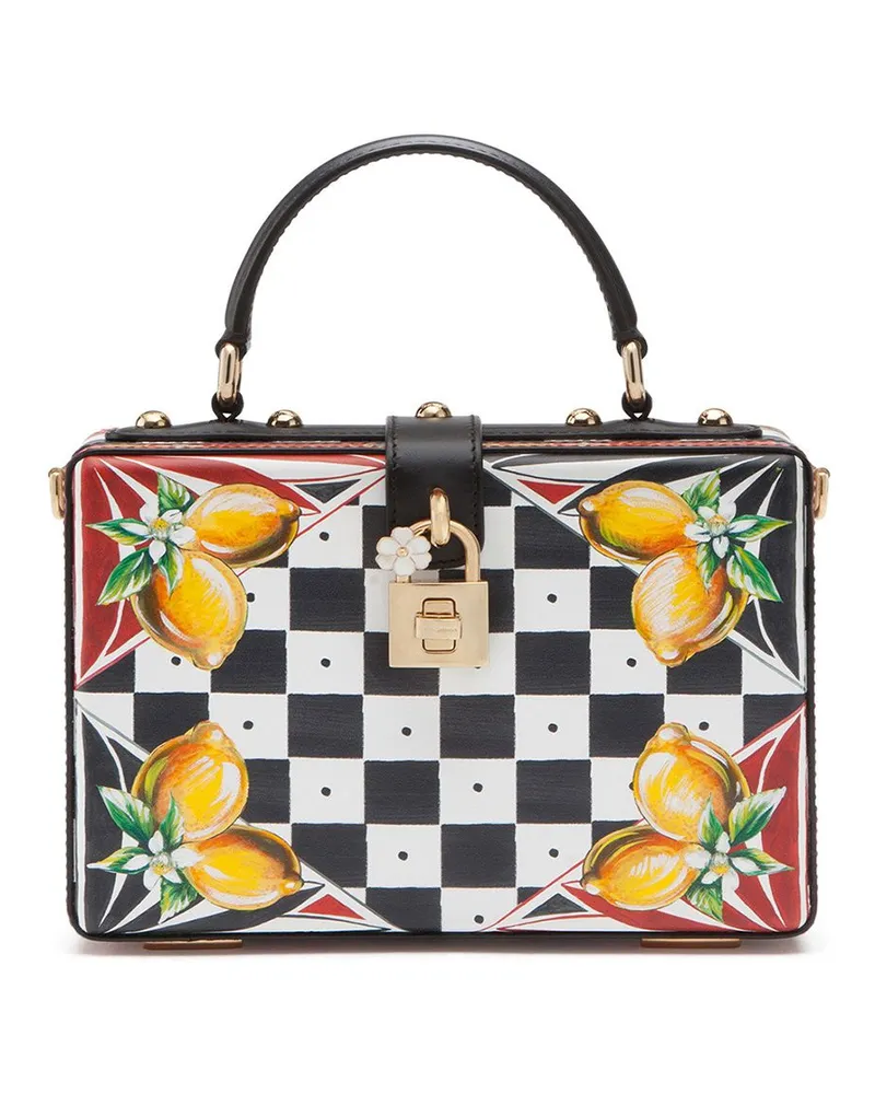 Dolce & Gabbana Dolce Box Handtasche mit Carretto-Print - Weiß Weiß