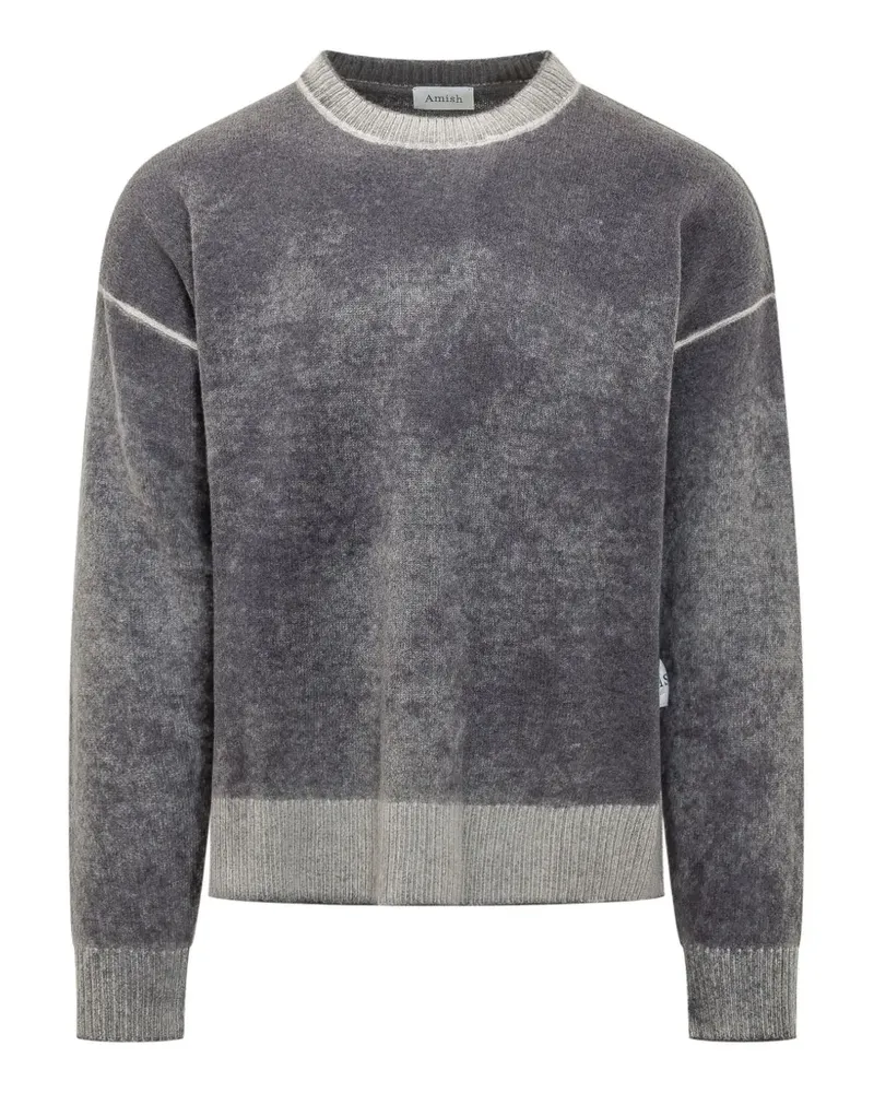 Amish Pullover mit rundem Ausschnitt - Grau Grau