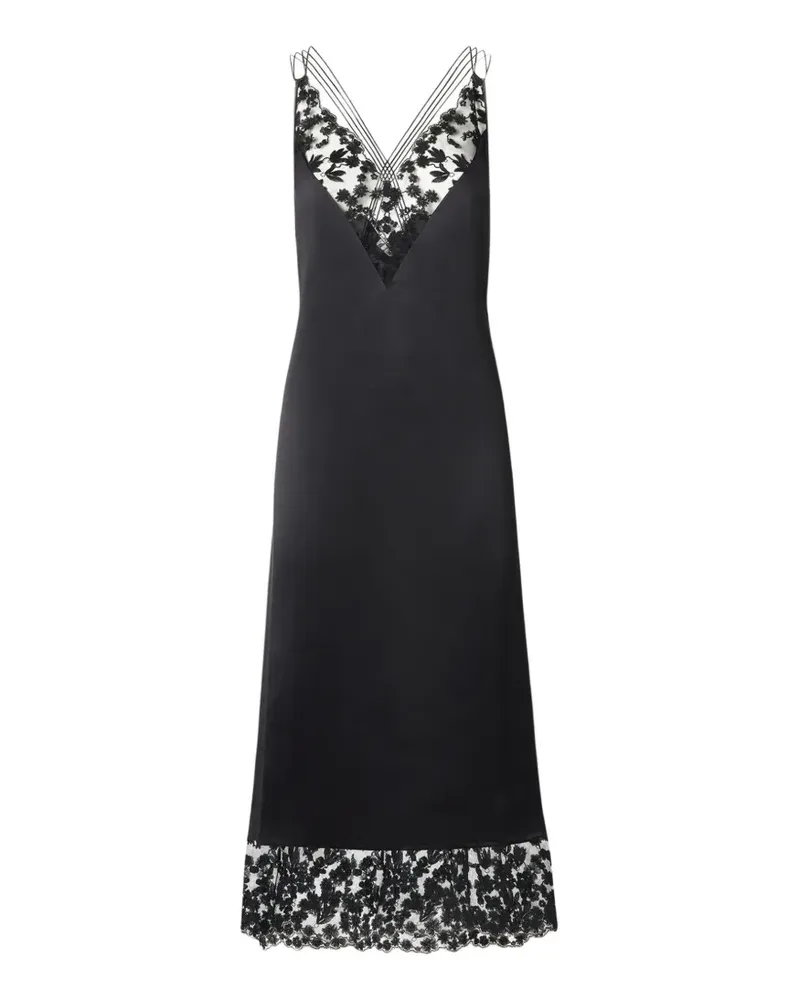 Fendi black silk and lace dress - Schwarz Schwarz