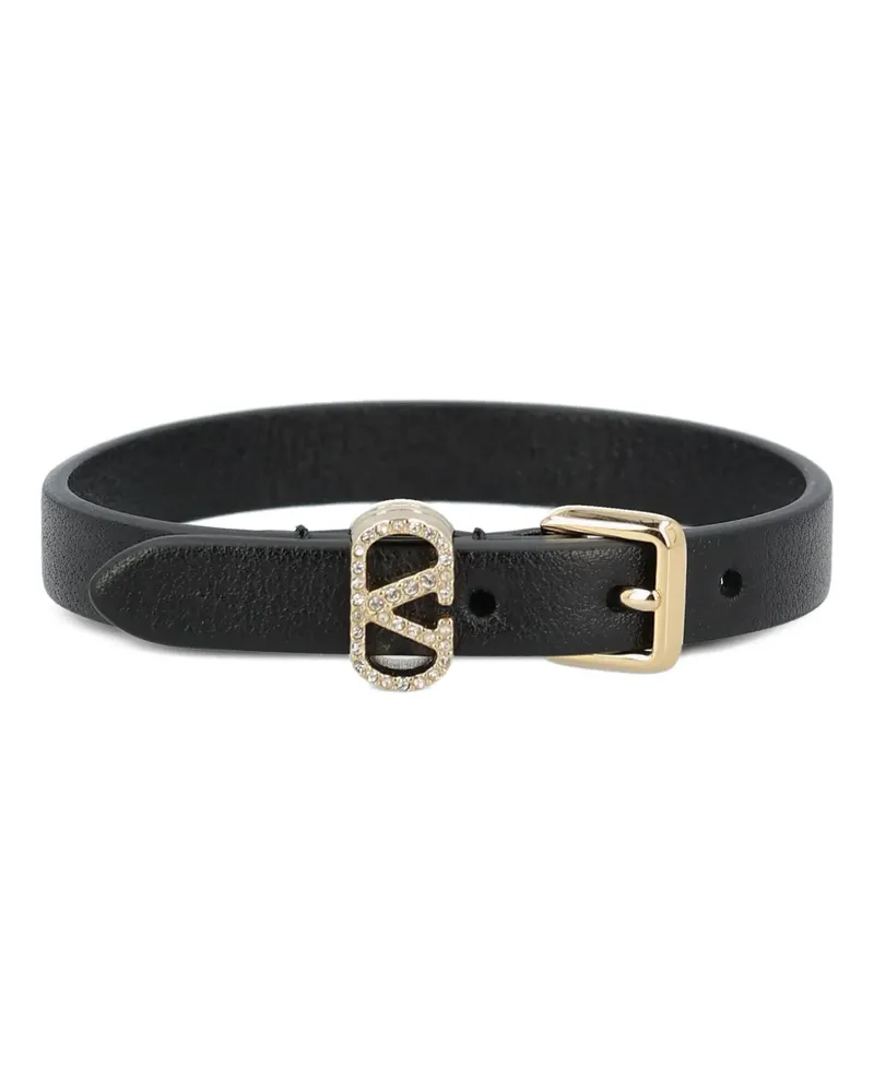 Valentino Garavani VLogo buckle leather bracelet - Schwarz Schwarz