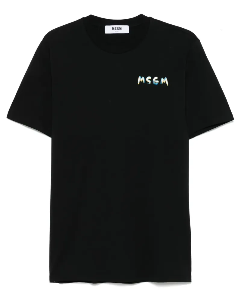 MSGM T-Shirt mit Logo-Print - Schwarz Schwarz