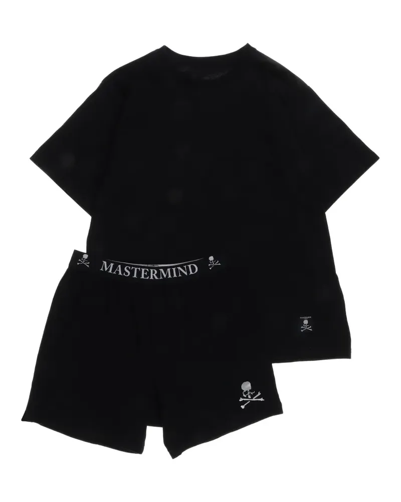 Mastermind World logo-embroidered T-shirt and boxers - Schwarz Schwarz
