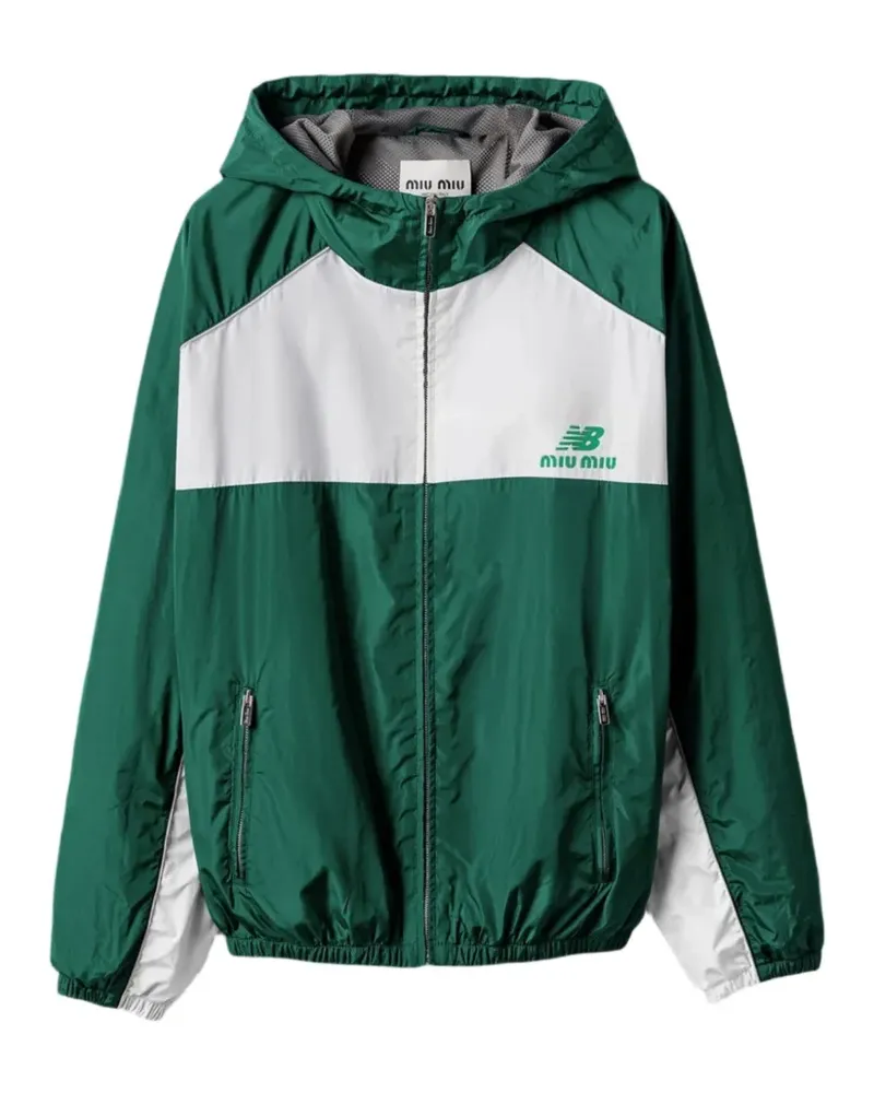 Miu Miu x  Bomberjacke mit Logo-Print - Grün Grün