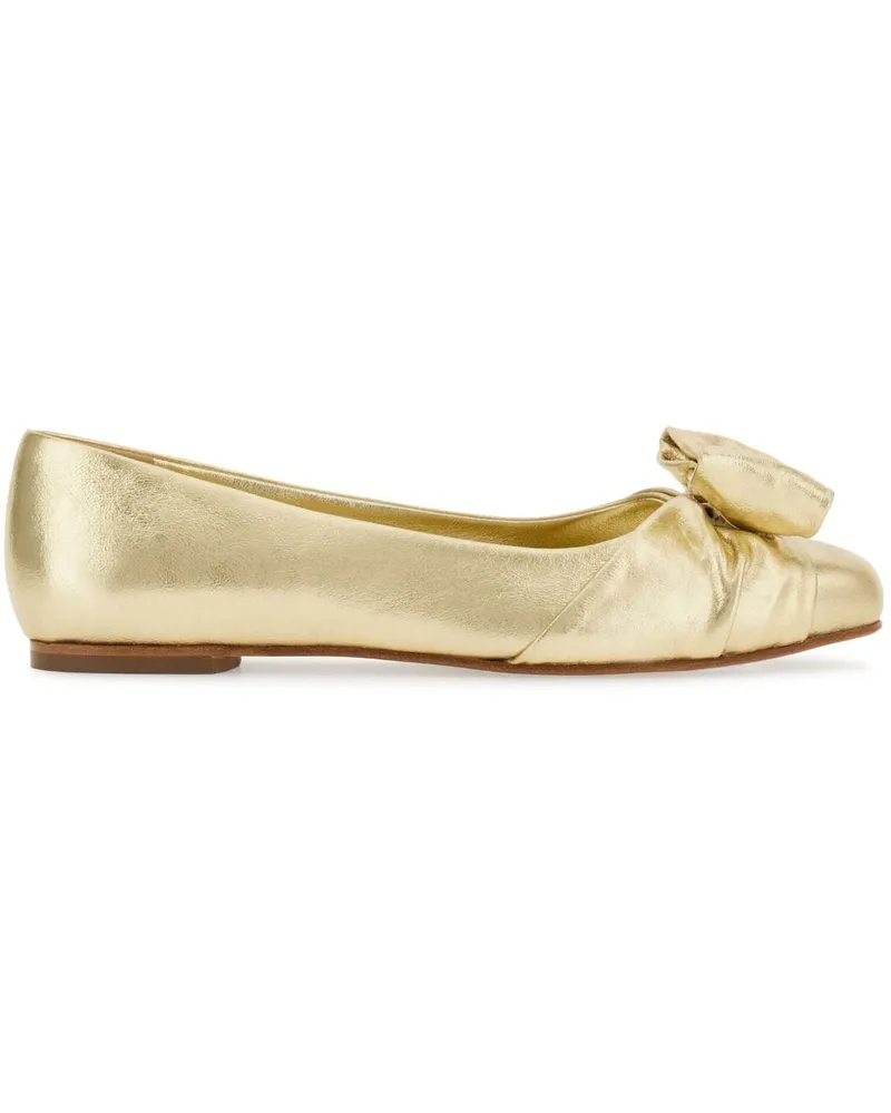 Ferragamo Ballerinas mit Schleife Gold