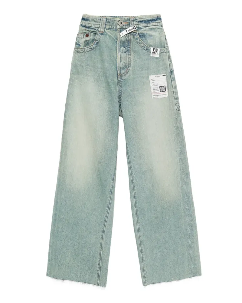 MIHARAYASUHIRO logo-patch straight-leg jeans - Blau Blau