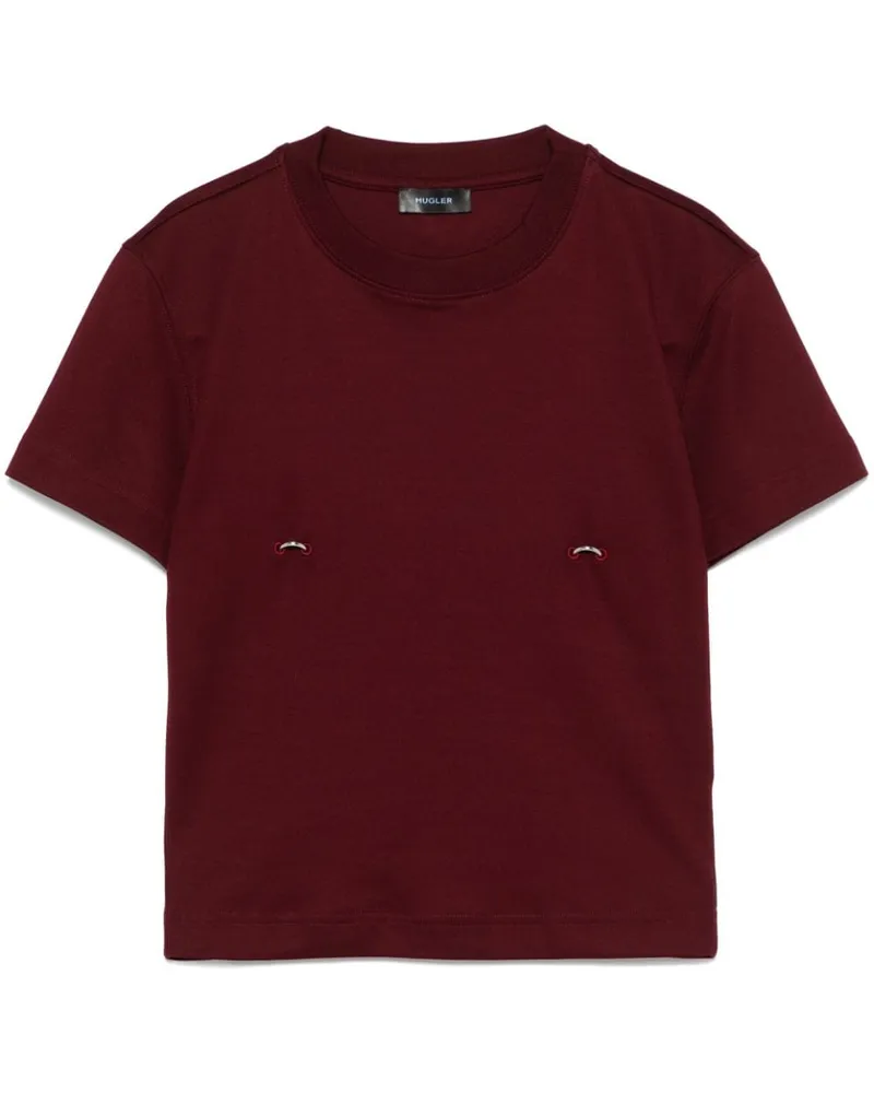 Thierry Mugler T-Shirt mit Piercing-Detail - Rot Rot