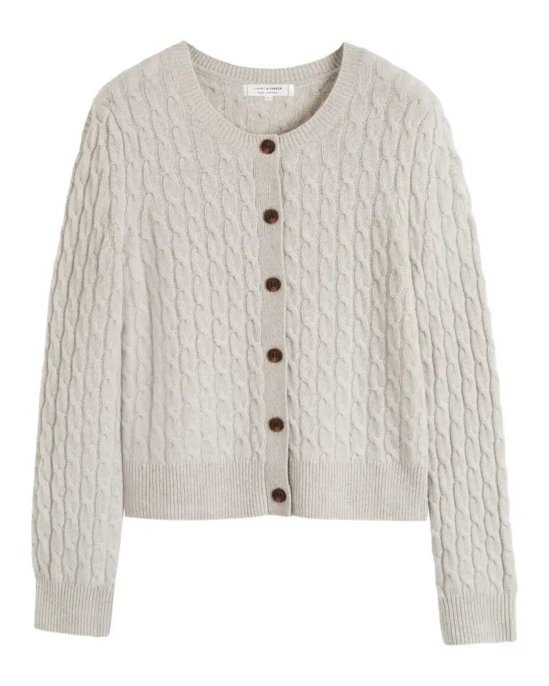 Chinti & Parker Kaschmircardigan mit Zopfmuster - Nude Nude