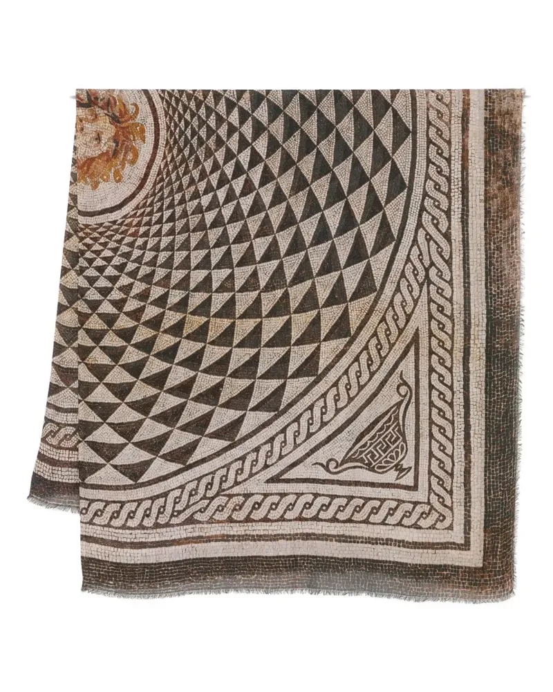 Faliero Sarti mosaic-pattern scarf - Braun Braun