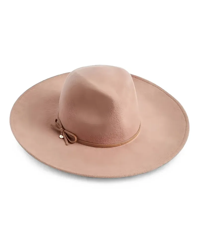 Ted Baker Abbiiio bow-detail wool fedora hat - Nude Nude