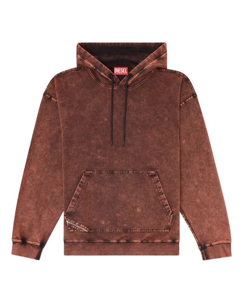Diesel Hoodie mit Acid-Wash-Effekt - Braun Braun