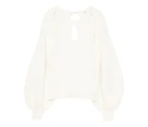 Puffärmel-Pullover mit Cut-Out - Nude