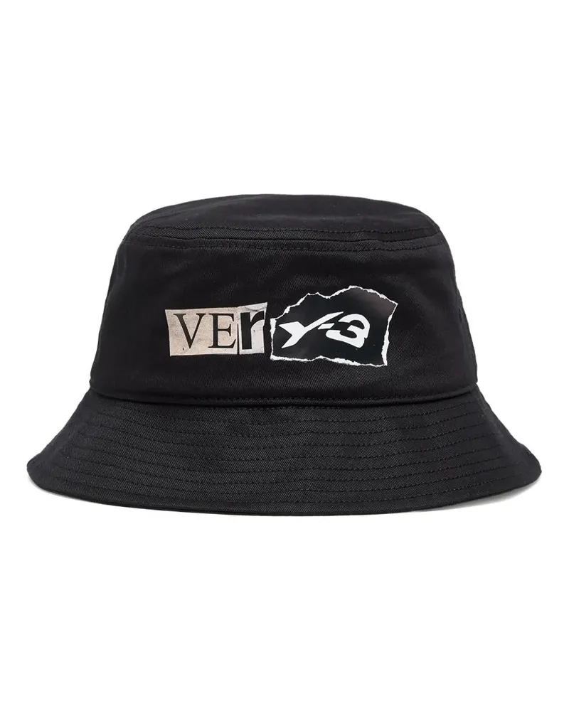 Y-3 Fischerhut mit grafischem Print - Schwarz Schwarz