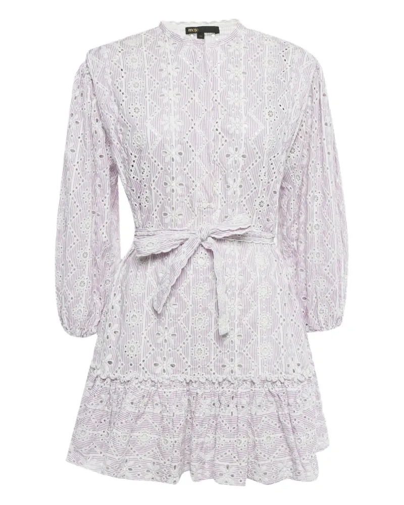 Maje Minikleid mit Stickerei - Weiß Weiß