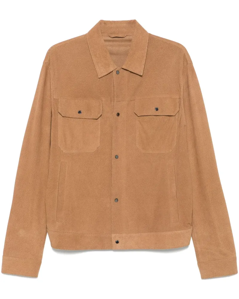 Emporio Armani Hemdjacke aus Wildleder - Nude Nude