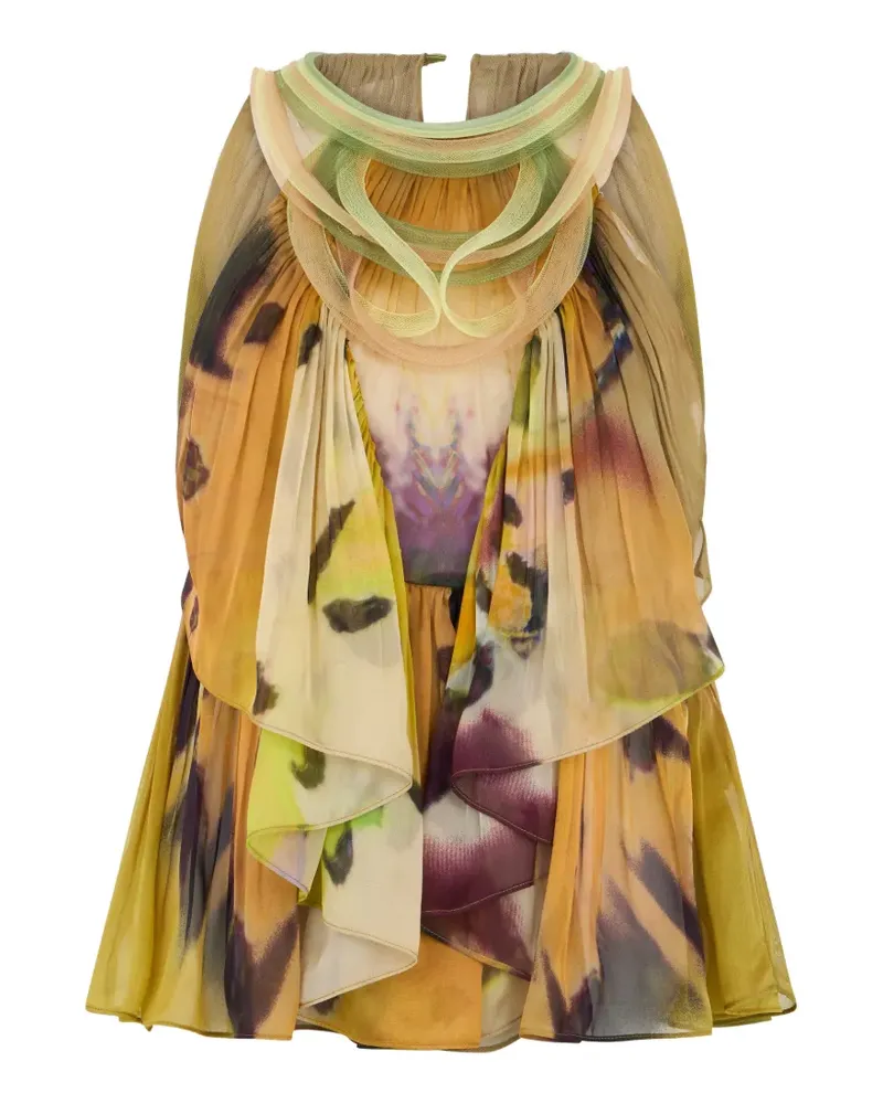 Alberta Ferretti abstract-print silk blouse - Gelb Gelb