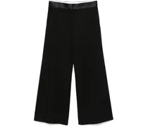 Hose mit Satinbesatz - Schwarz