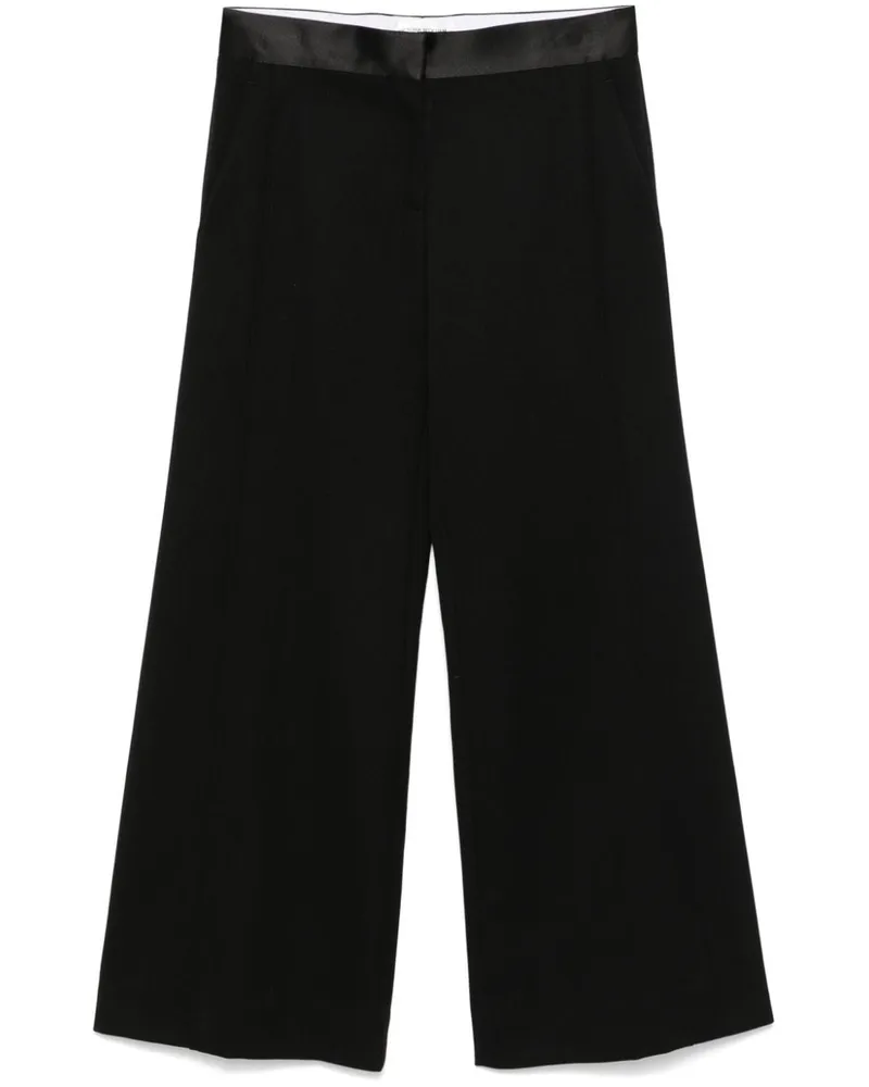 Victoria Beckham Hose mit Satinbesatz - Schwarz Schwarz