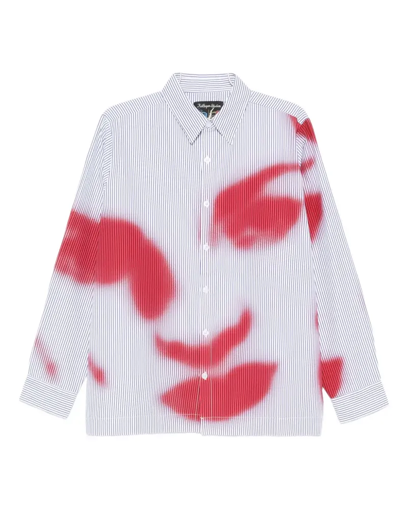 KidSuper striped graphic-print shirt - Blau Blau
